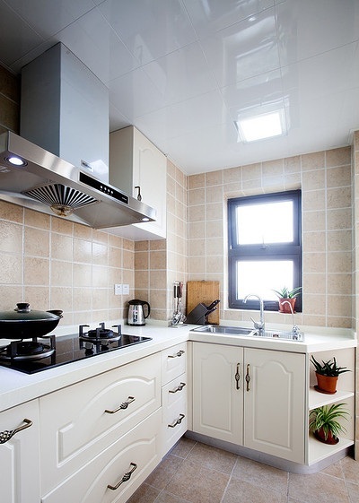 明亮宜家风格厨房l型橱柜设计4/6