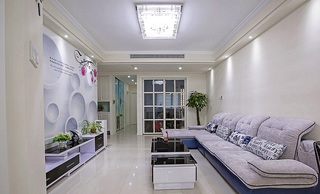 清新文艺现代公寓客厅沙发装饰效果图