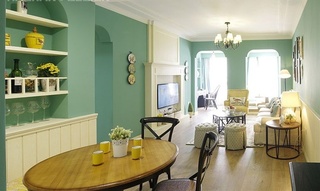 绿色清新田园美式家居客厅装修效果图