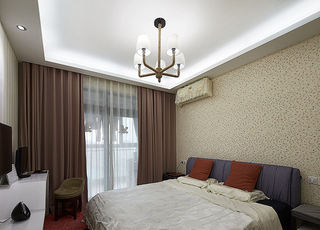 现代设计卧室室内窗帘装饰图