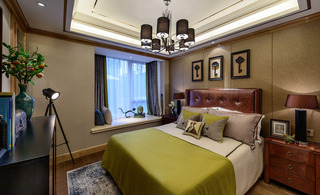 优雅精致复古美式卧室带飘窗设计图