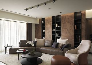 沉稳素雅现代客厅沙发装饰效果图