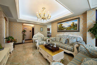 精美古典欧式风格三居客厅装潢欣赏图