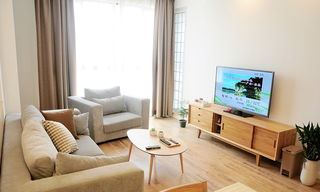 简洁原木日式设计小户型客厅装饰效果图