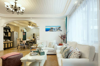 地中海风格客厅白色沙发装饰效果图