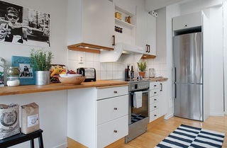 清新北欧公寓厨房设计装潢效果图