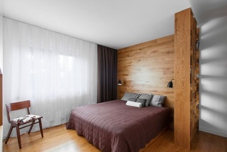 素色卧室实木现代装修风格窗帘搭配效果图