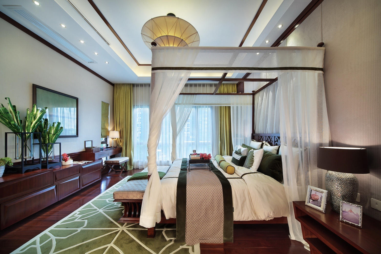 精美复古东南亚设计卧室效果图大全