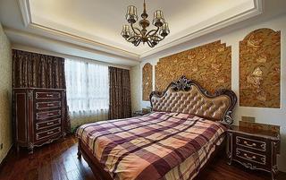 素雅精致欧式古典风格家居卧室背景墙装饰欣赏图