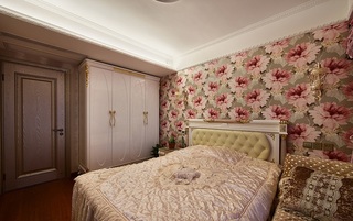 精美欧式卧室印花背景墙装潢图片