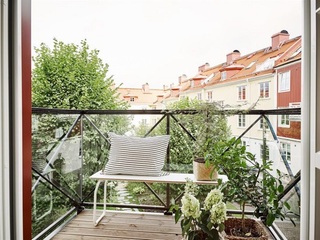 绿色休闲北欧风格开放式小阳台设计装修