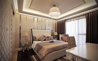 精美现代欧式风格卧室床头背景墙装饰效果图