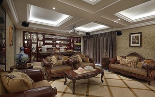 奢华欧式新古典客厅博古架设计