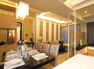 温馨优雅现代中式混搭客餐厅设计效果图
