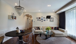 简约美式宜家风格客厅沙发照片墙效果图