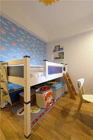 小清新简约北欧风格儿童房背景墙设计