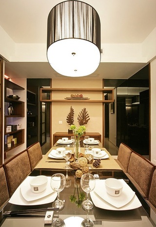 精致典雅现代风餐厅六人西餐桌设计欣赏
