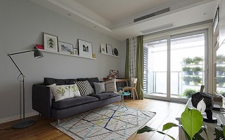 时尚小清新现代宜家客厅小户型沙发效果图