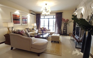 现代时尚中式风格三居客厅装饰效果图