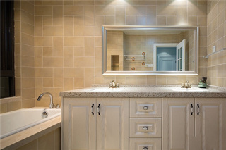 现代美式设计卫生间浴室镜效果图