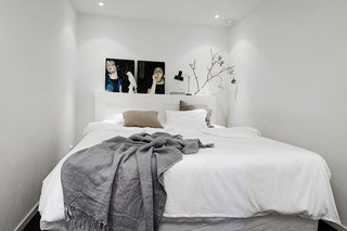 洁白纯净简约北欧卧室装饰效果图