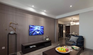 素雅现代设计风格三居客厅电视背景墙装修图片