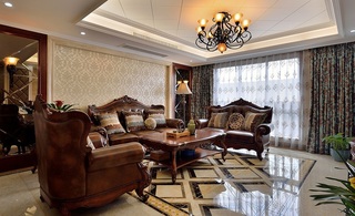 欧式古典奢华客厅红木家具装饰欣赏图