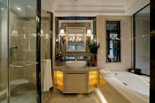 奢华精致美式家装卫生间干湿分区设计