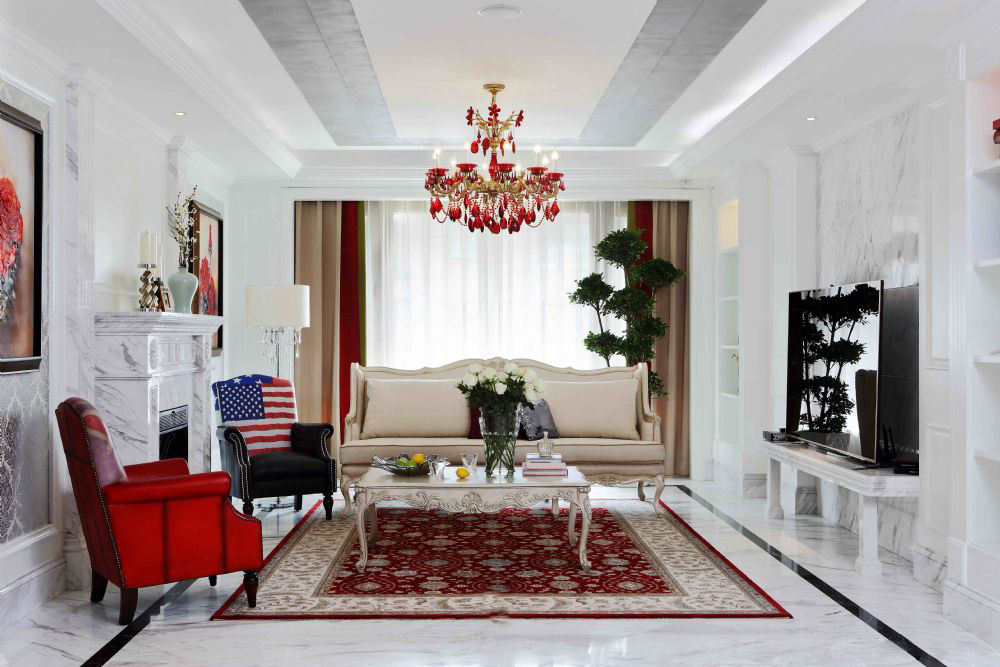 优雅浪漫欧式风格客厅设计装修图