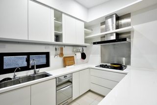 清爽简约装饰厨房白色橱柜效果图片