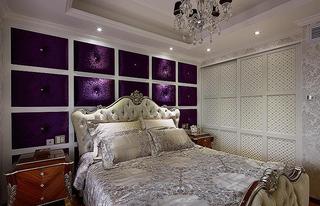 精致高贵欧式新古典卧室紫色软包效果图
