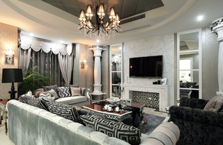 时尚华丽欧式客厅沙发装饰效果图