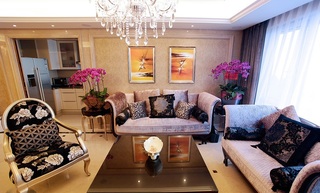 精致浪漫欧式新古典客厅沙发背景墙装饰