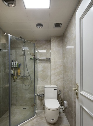 清新现代简欧卫生间淋浴房设计装修图