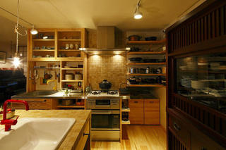古朴日式厨房设计装潢案例图