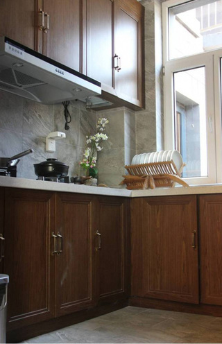 庄重中式装修风格厨房橱柜装饰图