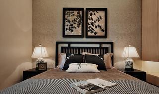 典雅现代中式混搭卧室照片墙效果图