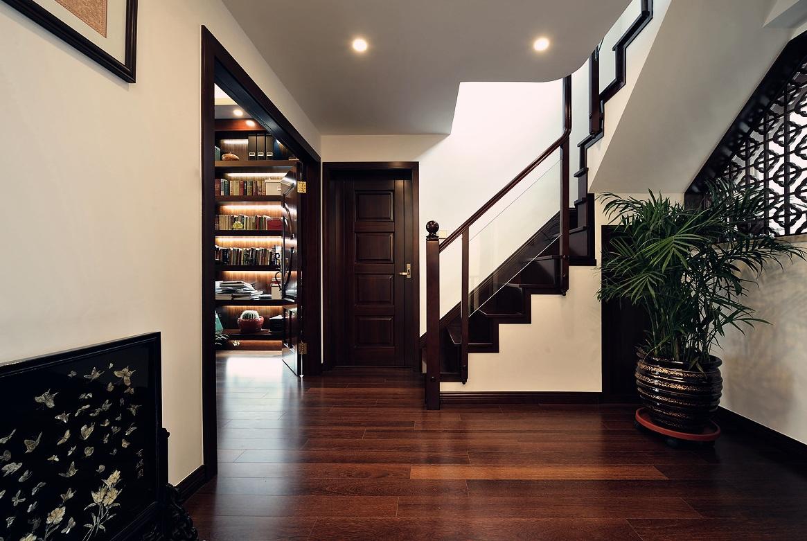 楼梯,过道,中式,咖啡色