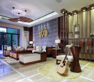 高贵东南亚家装客厅休闲区一体效果图