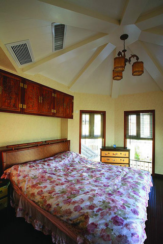 复古中式混搭卧室设计装修图