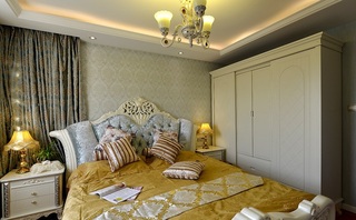 高贵欧式宫廷风卧室双人床装饰设计