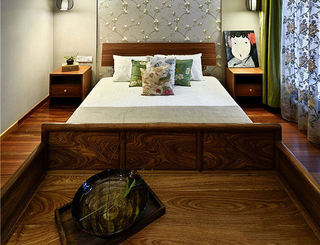 典雅中式卧室实木榻榻米设计