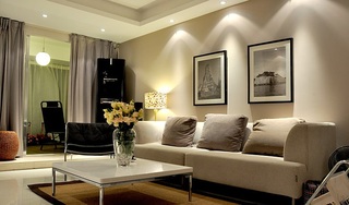 精致现代宜家客厅沙发背景墙设计欣赏