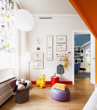 清爽现代风格装修儿童房照片墙设计