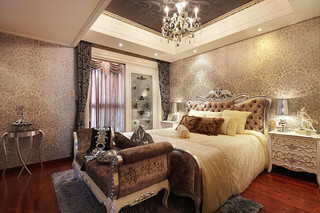 金棕奢华精致欧式新古典卧室装饰大全