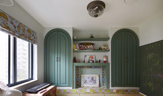 经典美式风格儿童房衣柜收纳背景墙设计