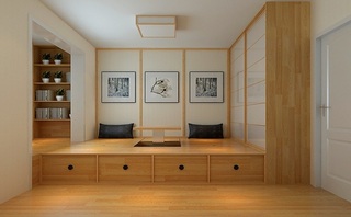 经典原木日式家居地台榻榻米设计装修图