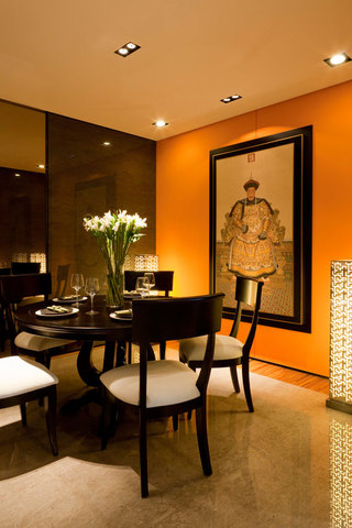 奢华典雅新中式混搭餐厅背景墙装饰设计
