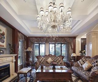 精美奢华欧式别墅客厅吊顶装饰设计