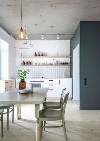 素雅简约宜家风开放式厨房餐厅设计装修图